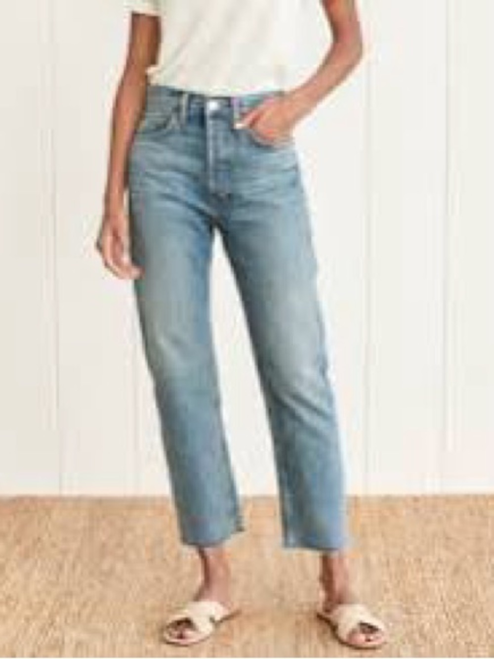 RE/DONE X Jenni Kayne Straight Raw Hem Jeans
